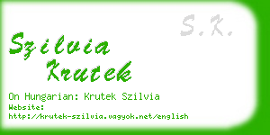 szilvia krutek business card